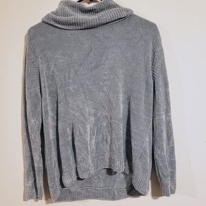 Lafayette 148 New York Ribbed Grey Silk Sweater